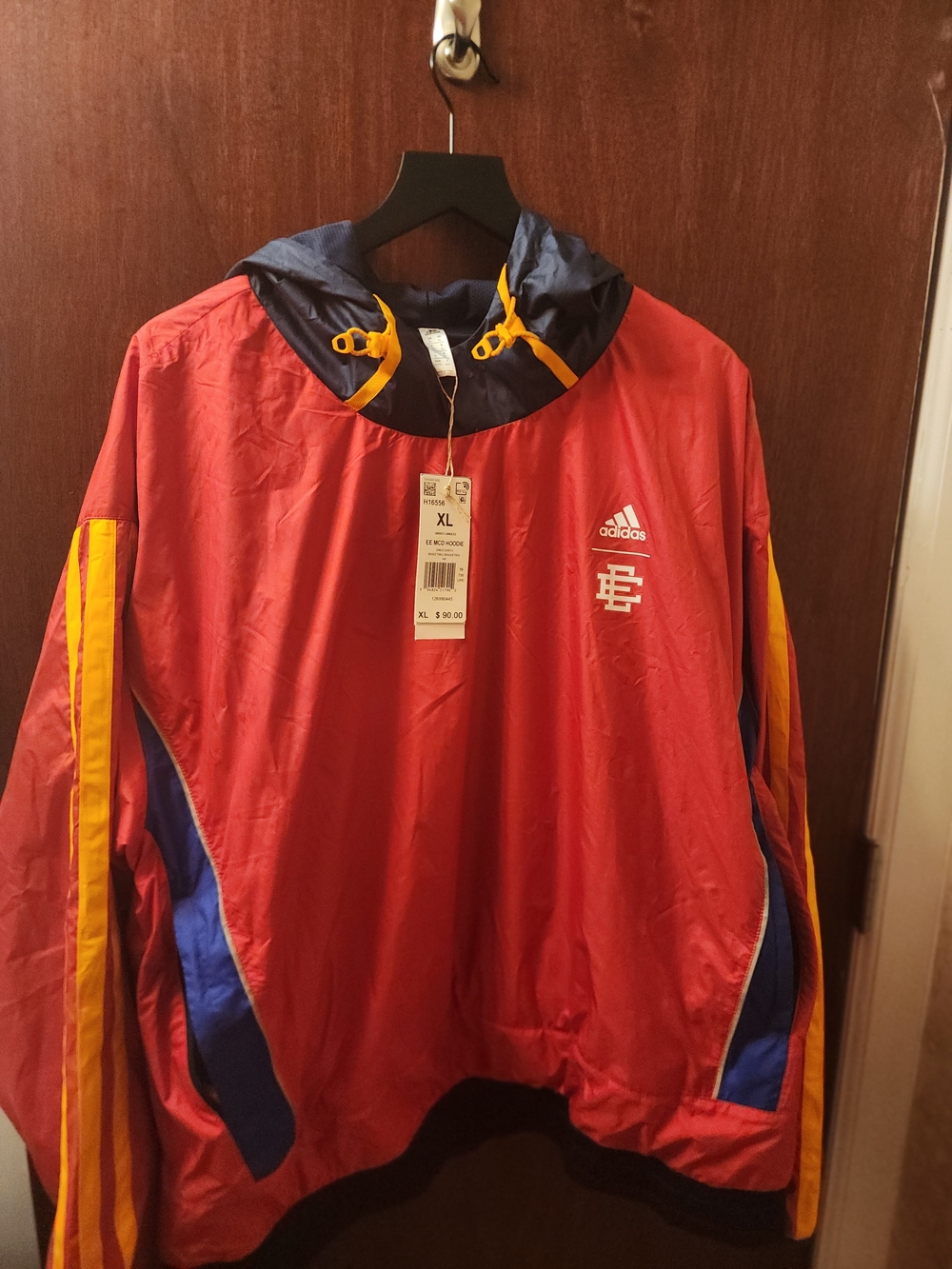 Eric Emmanual x Adidas Men's Red Windbreaker Jacket and shorts - XL